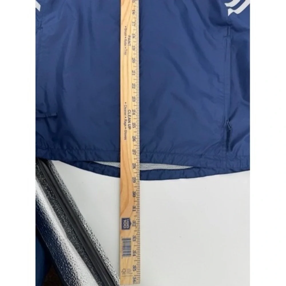 Adidas Windbreaker Jacket Mens Medium Navy Blue ClimaProof 3-Stripe Track Zip Up